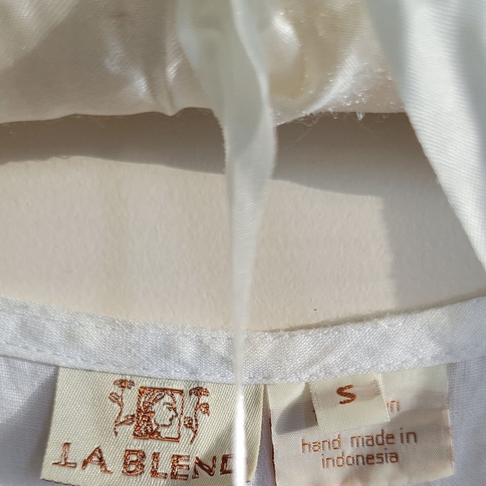 LA BLEND | White Sleeveless Linen Midi Dress With Flowy Skirt SIZE SMALL - Picture 6 of 6